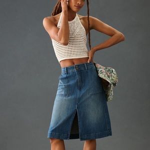 Pilcro Anthropologie Denim Midi Skirt - 2
